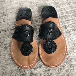 Jack Rogers Flat Sandal-Black size 5
